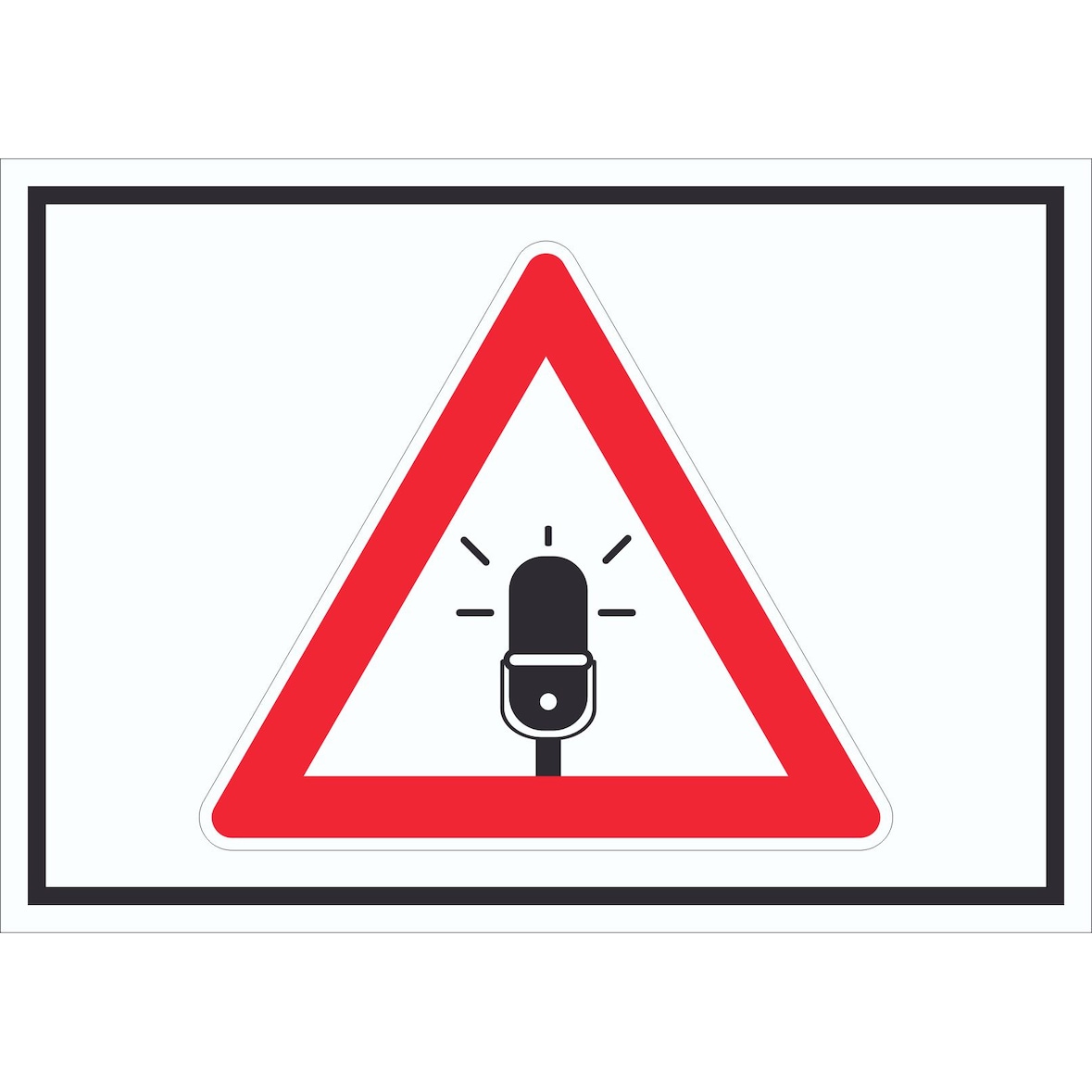 Achtung Audioüberwachung Schild Symbol A0 (841x1189mm)