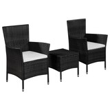 thumbnail of vidaXL 3-delige Bistroset poly rattan zwart