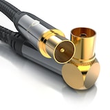 thumbnail of Primewire Antennenkabel gewinkelt mit Braiding - Koaxialkabel - Koax Kupplung 90° Winkel zu Stecker gerade - HDTV 75 Ohm - 3 m