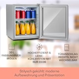 thumbnail of Brooklyn 32 Mini-Kühlschrank Glastür LED Ablage Silber