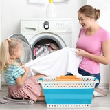 thumbnail of Relaxdays Faltbarer Wäschekorb mit Griffen, Kunststoff & Silikon, platzsparende Wäschewanne, HBT 27x61x45,5 cm, rot