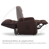 thumbnail of Fernsehsessel mit Aufstehhilfe, Relaxsessel mit elektrischer Liegefunktion, 2 Motoren, 120 kg belastbar, Mikrofaser, Dunkelbraun, Raburg Jan