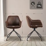 thumbnail of Chaise de salle à manger Welby Marron foncé/Similicuir vintage