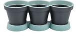 thumbnail of 3er Kräutertopf Blumentöpfe Kräutergarten Pflanztopf Blumenkasten Terrassendeko petrol