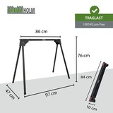 thumbnail of 2x Arbeitsbock klappbar bis 1000 kg Stahl pulverbeschichtet schwarz rot Gerüstbock Unterstellbock