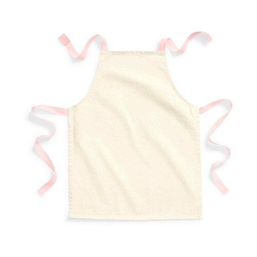 FairTrade Cotton Junior Craft Apron: One Size / Natural/Pastel Pink