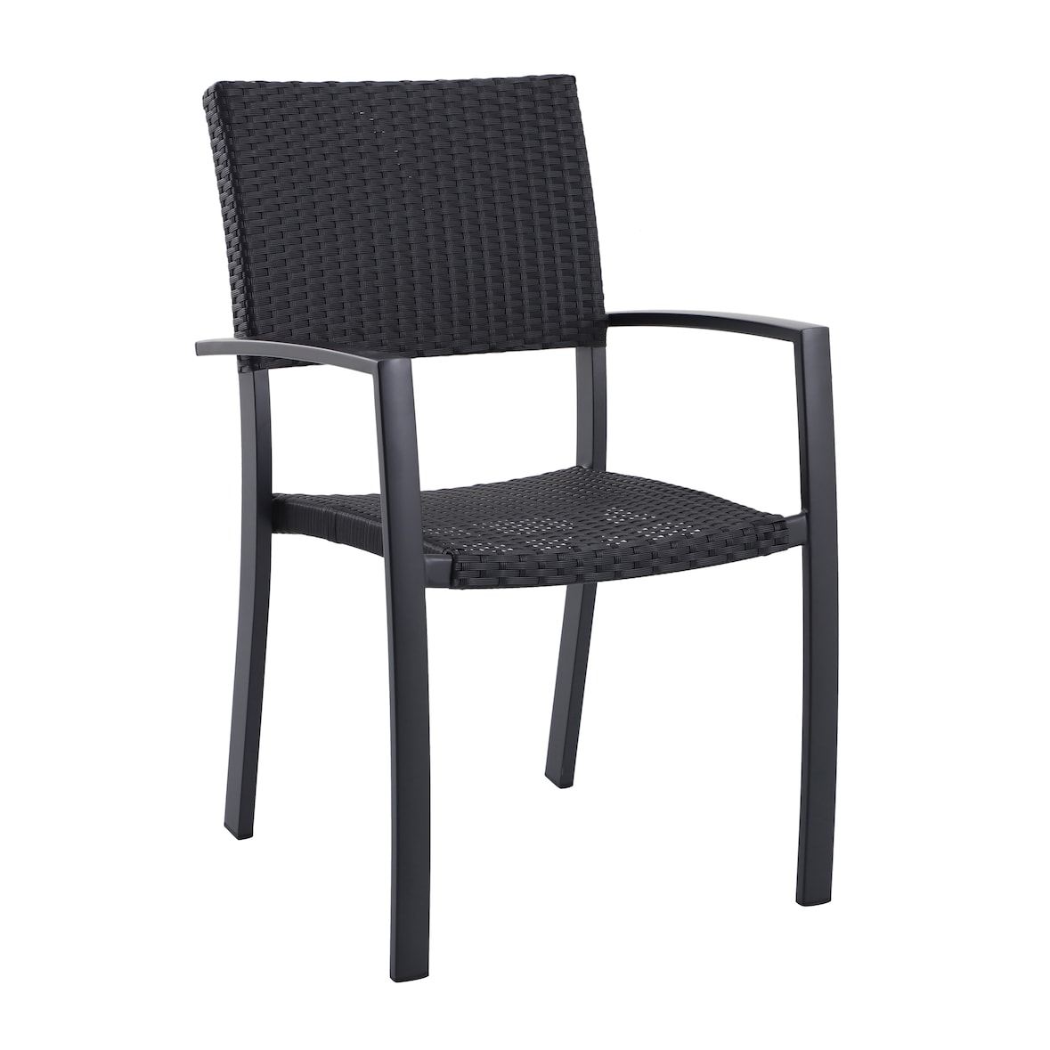 METRO PROFESSIONAL Gastro Armlehnstuhl stapelbar Balsario, Alu/Polyrattan, schwarz