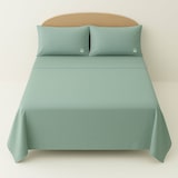 thumbnail of Benetton - Conjunto de cama king size de 4 peças: lençol plano (240x290cm), lençol justo (175x200cm), 2 fronhas (50x80cm) 100% algodão verde