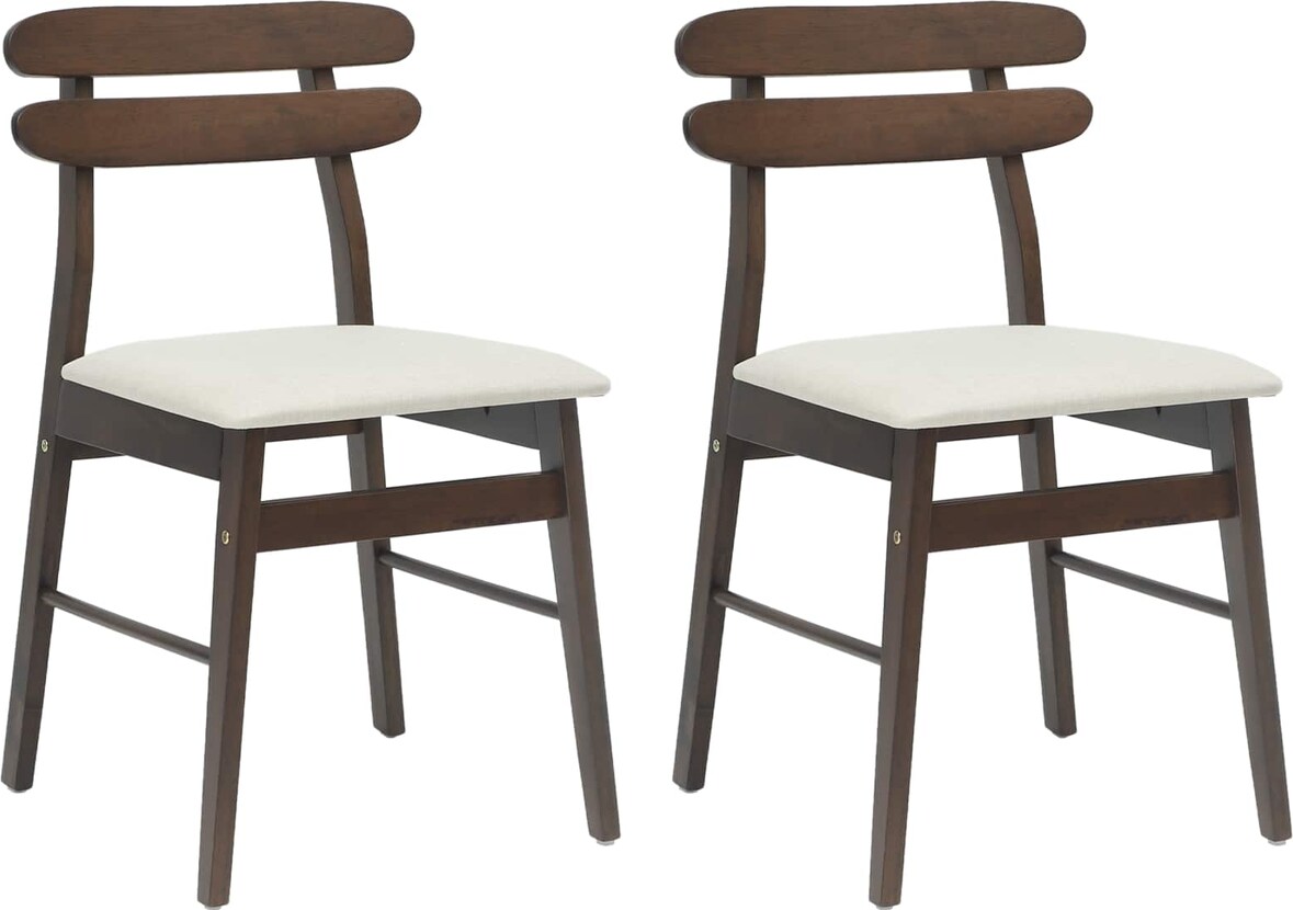 vidaXL Esszimmerstuhl 2 pcs Hellbraun und hell Massives Gummiholz