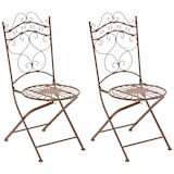 thumbnail of Lot de 2 Chaises de jardin pliables Indra en fer forgé Marron antique