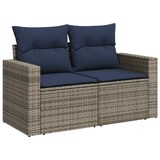 thumbnail of vidaXL 13-tlg. Garten-Sofagarnitur mit Kissen Grau Poly Rattan