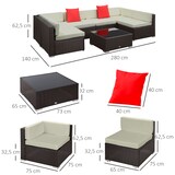thumbnail of Outsunny Conjunto Muebles de Jardín Ratán 7 Piezas Set de Sofás con Mesita Almohada Cojín