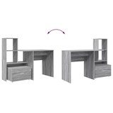 thumbnail of vidaXL Schreibtisch Graues Sonoma 131,5 x 50 x 106,5 cm Holzwerkstoff
