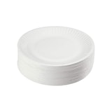 thumbnail of Assiette ronde jetable en carton blanc 230 mm par 500