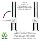 thumbnail of 3 Wege Wasserhahn Küchenarmatur Spültischmischer, Edelstahl Massiv, 360° schwenkbarem Grau Auslauf, abnehmbare 2 strahl Handbrause, Gebürstet