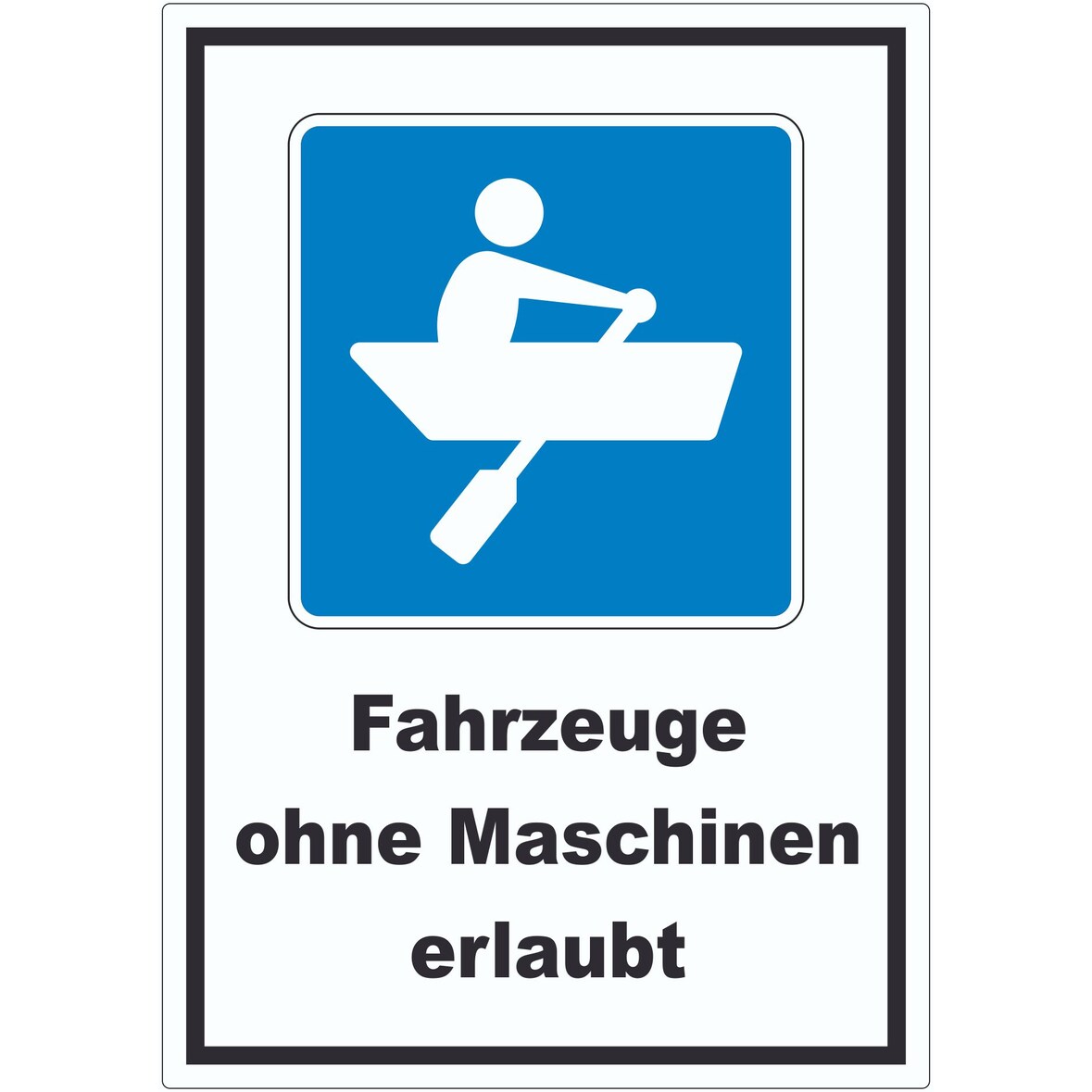 Ruderboote erlaubt Symbol und Text Aufkleber A7 (74x105mm)
