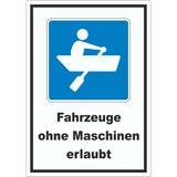 thumbnail of Ruderboote erlaubt Symbol und Text Aufkleber A7 (74x105mm)