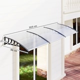 thumbnail of Tejadillo de Protección 303x96 cm Marquesina Exterior para Puertas y Ventanas contra Sol y Lluvia con Soportes de PP y Regleta de Aleación de Aluminio