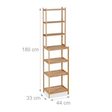 thumbnail of Relaxdays Badregal, Bambus, HxBxT 180 x 44 x 33 cm, 7 Ablagen, stehendes Regal für Küche & Badezimmer, Standregal, natur