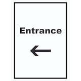 thumbnail of Entrance Schild mit Text und Richtungspfeil links Eingang hochkant A0 (841x1189mm)