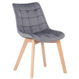 thumbnail of Set de 2 Sillas de comedor Passaic en terciopelo Gris