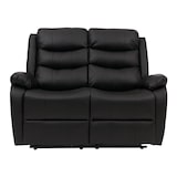 thumbnail of 2-zits bioscoopfauteuil HWC-O62, relaxfauteuil TV-fauteuil met armleuning, relaxfunctie kunstleder ~ zwart