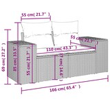 thumbnail of vidaXL 6-tlg. Garten-Sofagarnitur mit Kissen Hellgrau Poly Rattan
