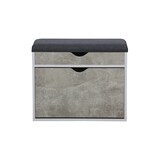 thumbnail of CRO Scarpiera in pannello truciolare con scomparto superiore e cuscino in poliestere - doppia profondità - cm 60x30 h. cm 50