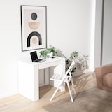 thumbnail of Mesa Consola de comedor extensible hasta 140 cm, color blanco, Dimensiones cerrada:  90x58x77 cm.  - EX140B2018