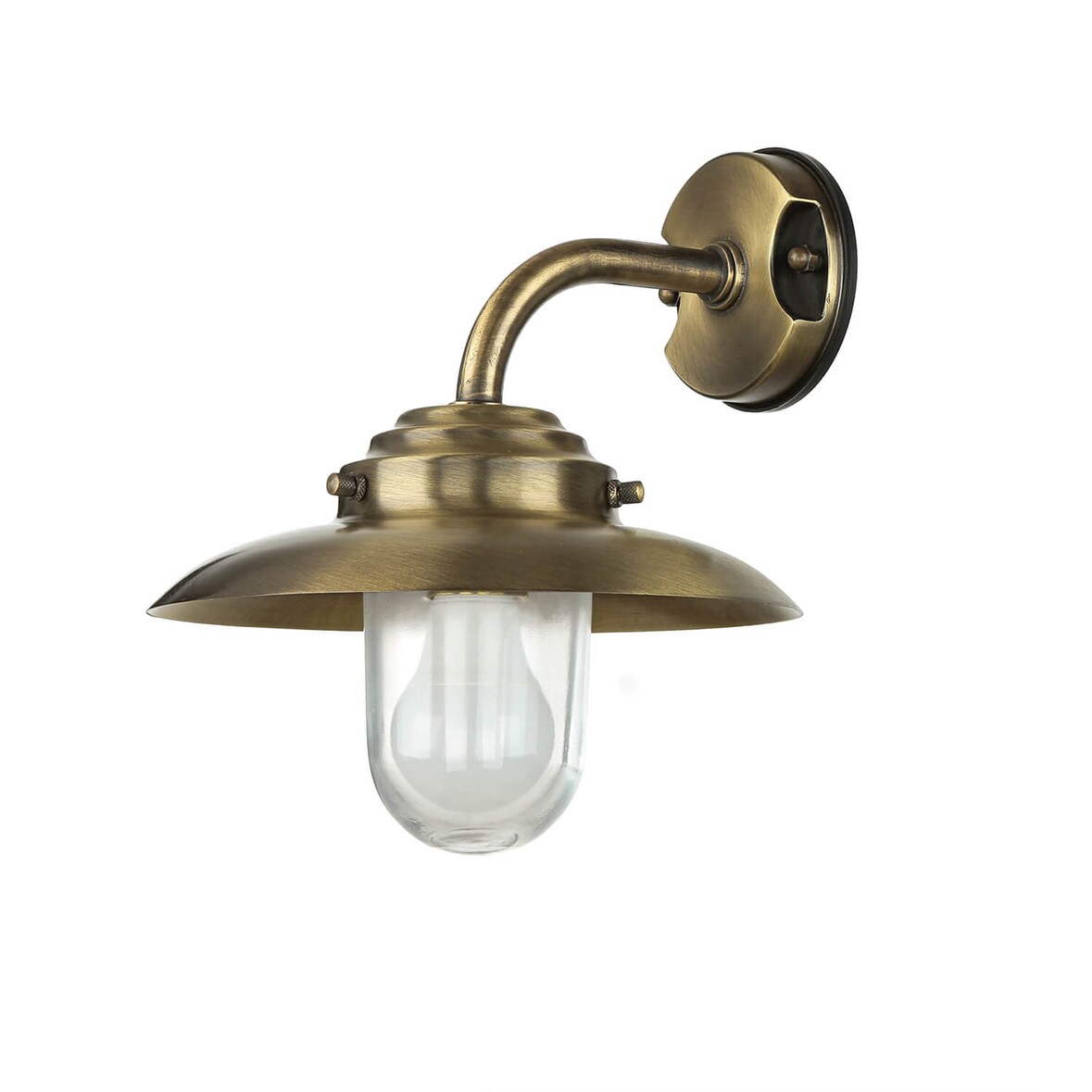 Licht-Erlebnisse Wandlampe KAVALA Messing IP64 Maritim außen wetterfeste Außenleuchte Haus Terrasse Haustür Hof Balkon, LI2/1/0125