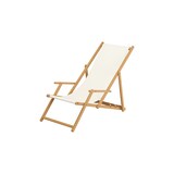 thumbnail of Liegestuhl Gartenliege weiß Sonnenliege Strandliege Holz Deckchair Gartenmöbel Buche 10-303 N