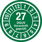 thumbnail of Jahresprüfplaketten ab 27, DGUV Vorschrift geprüft, Jahresfarben, Ø 35mm - Bogen = 10 Plaketten - 35 mm Folie selbstklebend