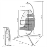 thumbnail of tectake Fauteuil suspendu Ariane avec structure et coussin 160kg - noir - 404981