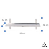 thumbnail of Cleiton® Prateleira de Parede Simples Compacta Ajustável em Aço Inoxidável 800x300x400 mm | Estante de Parede para Cozinha | Prateleira Aço Inox