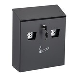 thumbnail of Relaxdays Wandaschenbecher für draußen, abschließbar, Metall, Aschenbecher Wandmontage, HBT: 30 x 26 x 9,5 cm, anthrazit