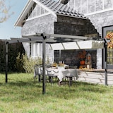 thumbnail of Outsunny Gazebo Pergola 4x4 m per Esterni con Tetto Retrattile Bianco