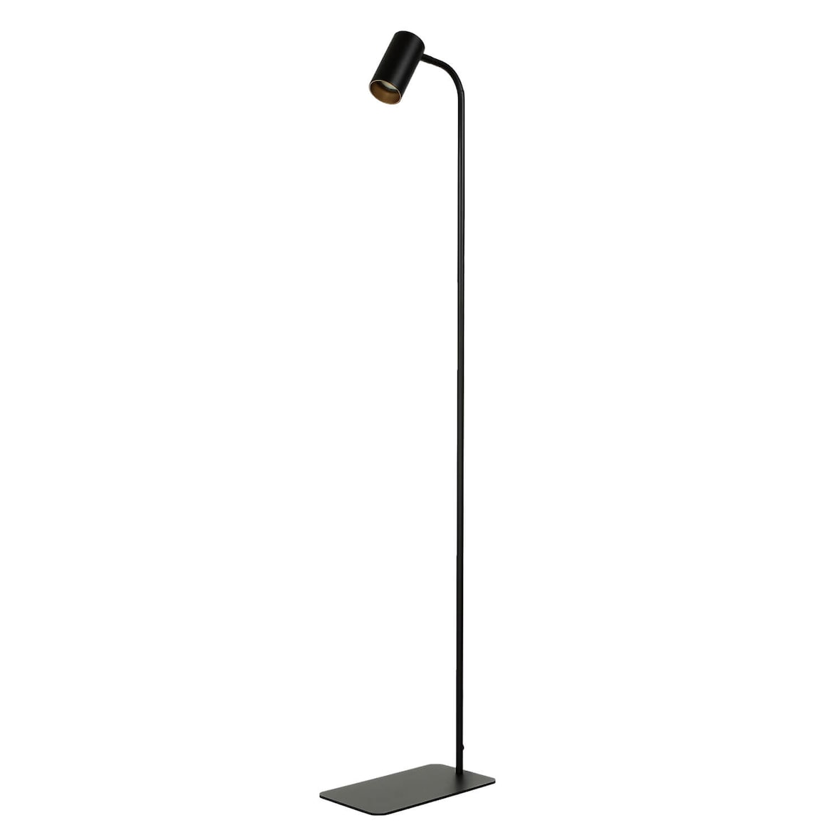 Licht-Erlebnisse Kleine Stehlampe Schwarz Gold 124cm flexibel GU10 Metall Leselicht Wohnzimmer Stehleuchte, NO1/2/0274