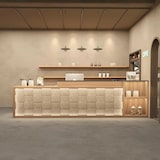 thumbnail of 【DXBT160】Bartisch Tresen Theke Empfang Servicebereich Empfangstheke Kassentheke Kasse LED-Bartheke Braun L160*B60*H100CM