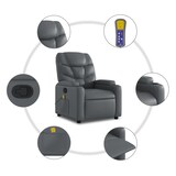 thumbnail of vidaXL Massagesessel Relaxsessel Grau Kunstleder