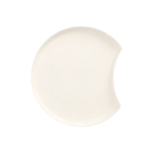 100 Teller Zuckerrohr `pure` Halbmond Ø 12 cm · 1 cm weiss `Cella`