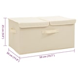 thumbnail of vidaXL Aufbewahrungsboxen 2 Stk. Stoff 50x30x25 cm Creme