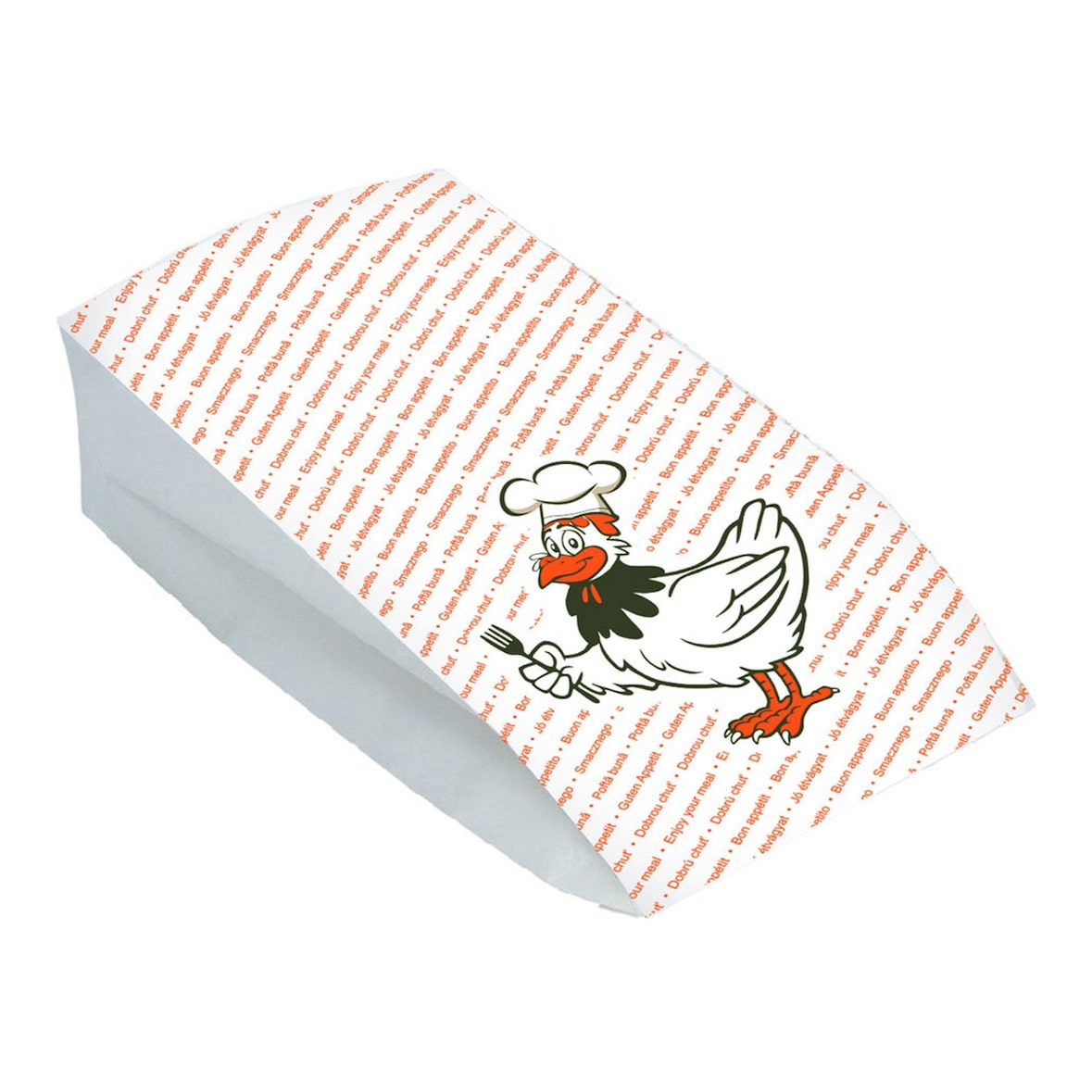 200x Hähnchenbeutel Warmhaltebeutel für halbes Huhn 10,5+5,5x24 cm 2-lagig
