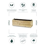 thumbnail of HORTALIA Jardinera rectangular Ghio 120x45x40 en madera tratada para exterior