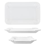 thumbnail of 6x Pur Pappteller aus Porzellan 24,5x16cm weiß Servier-Teller Kuchen Burger