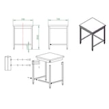 thumbnail of Table de travail EASYLINE / accessible aux personnes en fauteuil roulant, 700 x 700 mm