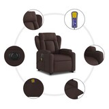 thumbnail of vidaXL Elektrischer Massagesessel mit Aufstehhilfe Dunkelbraun Stoff