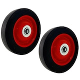 thumbnail of Set de 2 Ruedas para carretilla, neumáticos de goma maciza, 6"-1.3", Eje de 15 mm, hasta 150 kg, tamaño 150-30mm