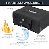 thumbnail of HMF Feuerfeste Dokumentenbox DIN A4, wasserdichte Geldkassette abschließbar, 36,5 x 32 x 15,5 cm, Schwarz