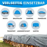thumbnail of Abdeckplane 140 g/m² (1,5 x 6 m, Silber) wasserdichte Plane mit Ösen - Gewebeplane Schutzplane