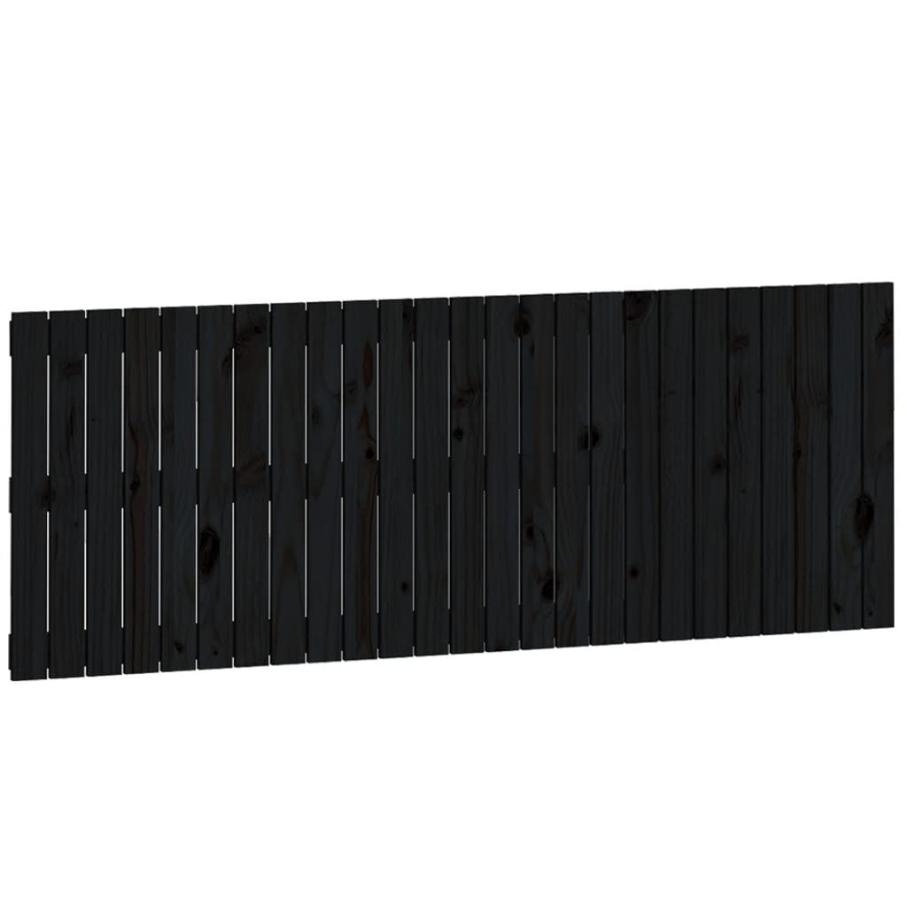 vidaXL Wand-Kopfteil Schwarz 159,5x3x60 cm Massivholz Kiefer